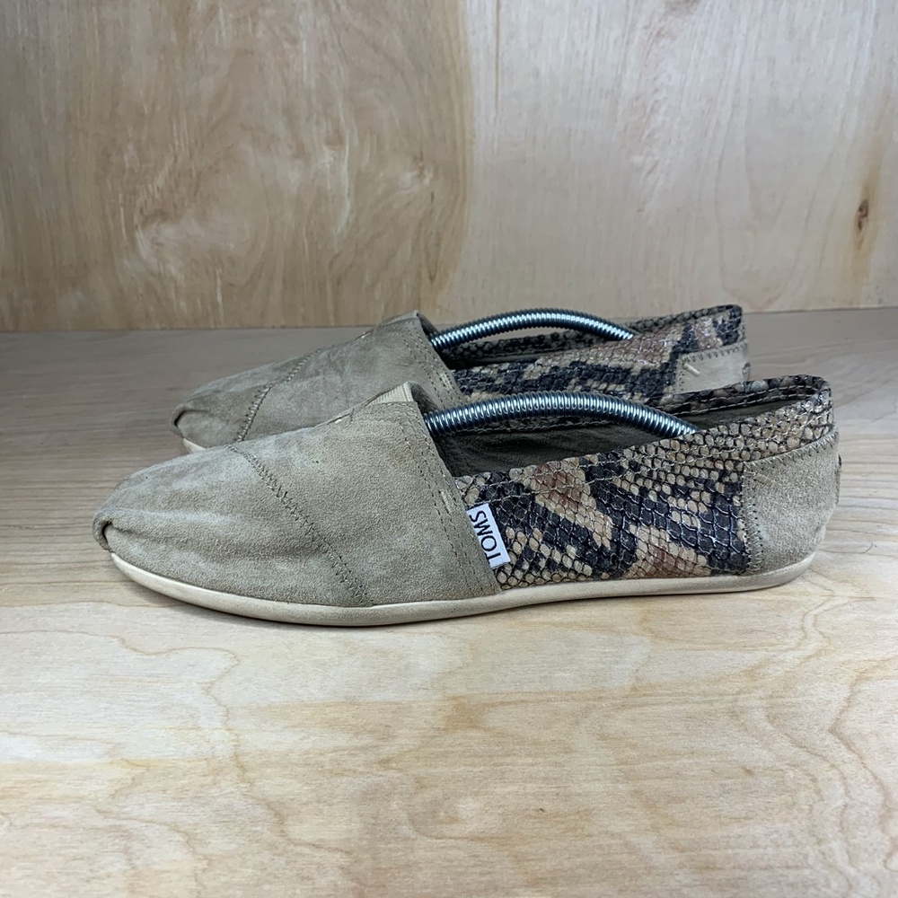 Toms Microsuede & Snake Print Flat - image 3